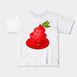 Cute Strawberry Poop Emoji Kids T-Shirt